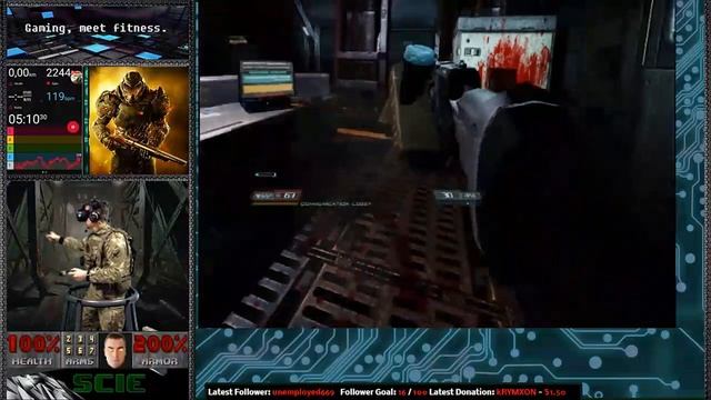 Doom 3 VR Evacrity Stream Highlights. 2500kcal burned. HTC Vive + ROVR Wizdish (rough lang.) смотреть онлайн
