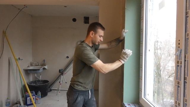 Как сделать оконный откос из гипсокартона? смотреть онлайн