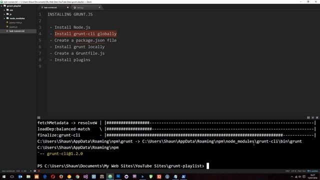 Grunt JS Tutorial #2 - Installing Grunt.js смотреть онлайн