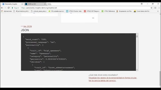 6 UIFCE Personality Insights Conversión de JSON a csv смотреть онлайн
