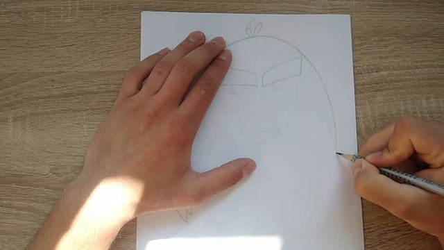 Angry birds рисунок птички по имени Рэд простым карандашом смотреть онлайн