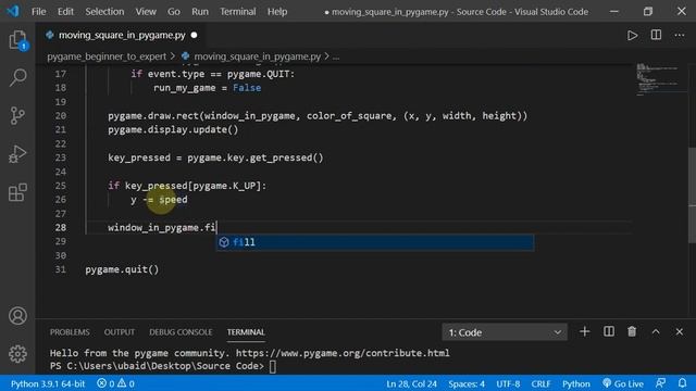 How To Move Object in Pygame in Urdu/Hindi смотреть онлайн