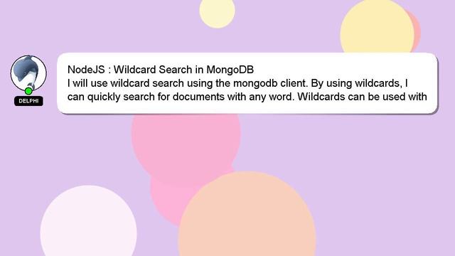 NodeJS : Wildcard Search in MongoDB смотреть онлайн