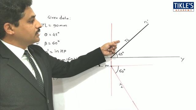 PROJECTION OF STRAIGHT LINE IN ENGINEERING DRAWING IN HINDI (SOLVED PROBLEM 9) @TIKLESACADEMY смотреть онлайн