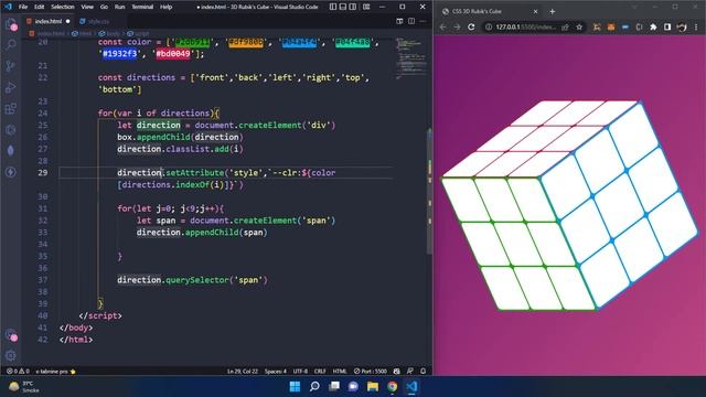 3D Rubik's Cube With Html, Css and Js смотреть онлайн