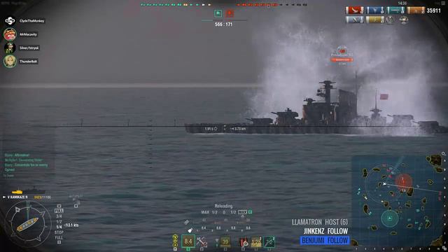 World of Warship - Dirty DD Division - Kamikaze R Gameplay смотреть онлайн