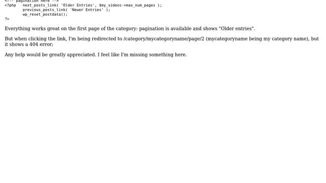 Wordpress: Pagination not working with custom category template смотреть онлайн
