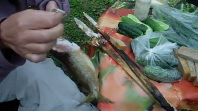 Eating omul fish in Lake Baikal, Siberia смотреть онлайн