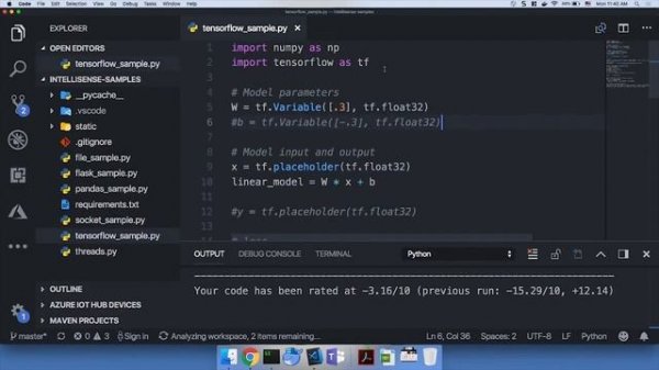 IntelliCode for Python in Visual Studio Code