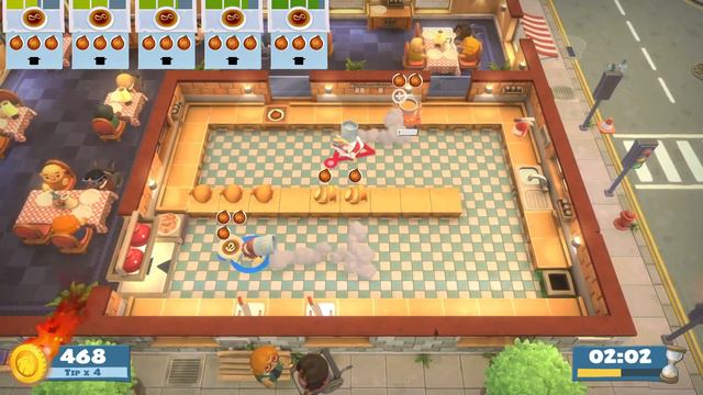 Overcooked! 1: All You Can Eat, Level 1-1, 4 Stars, Multiplayer (2 players) смотреть онлайн