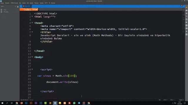 112- JavaScript Dersleri - sin, sinh Math Methods - Bir Sayinin sinüsünü, hiperbolik sinüsünü Bulma смотреть онлайн