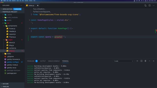 Gatsby JS Course: 8. Accessing site metadata using GraphQL смотреть онлайн