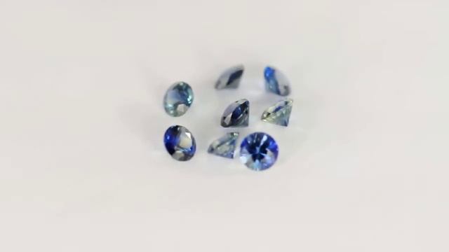 Natural blue sapphire gemstones. Натуральный круглый сапфир, синий. смотреть онлайн