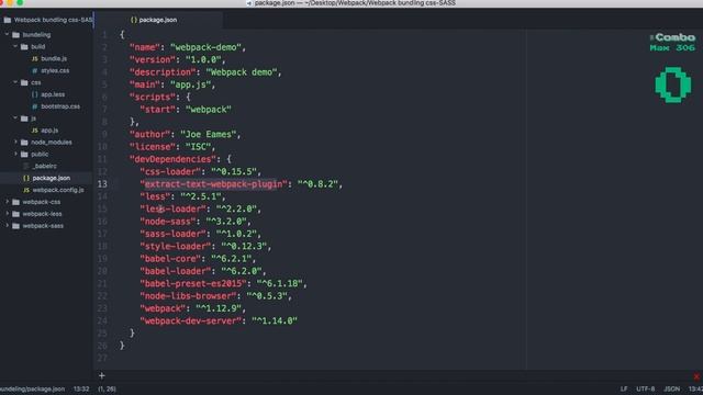 Webpack Bundling less pre processors # 08 смотреть онлайн