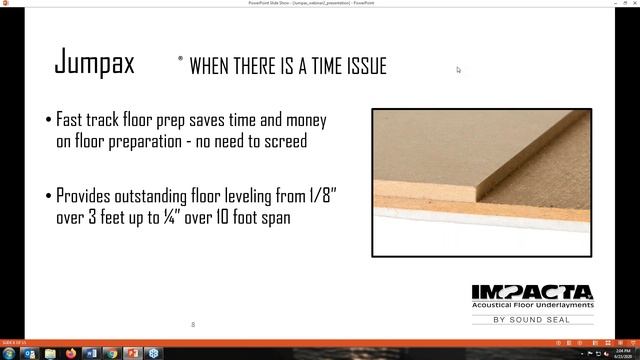 Previously Recorded Webinar  - Jumpax Acoustic Flooring Underlayment