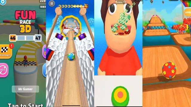 Fun Race Ball vs Going Balls vs Pancake Run vs Sky Ball Jump I All level gameplay Android, IOS. смотреть онлайн