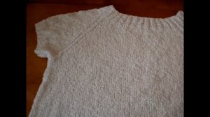 Вязание спицами. Кофточка из хлопка букле