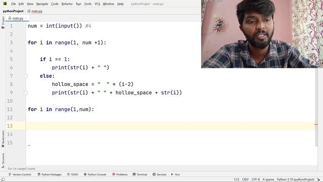 Python Programming: Printing a Hollow Pattern Using Numbers by shiva prasad m смотреть онлайн