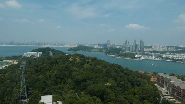 Singapore Tiger sky tower view 4K Sentosa island. смотреть онлайн
