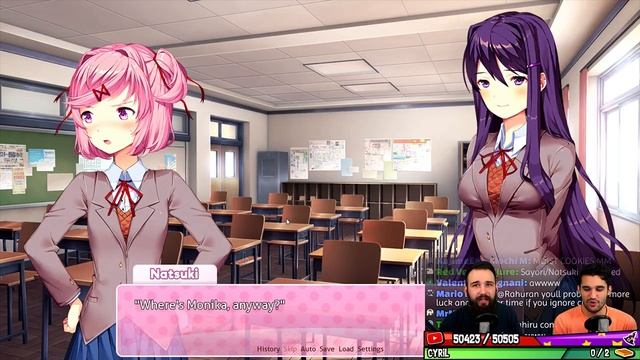 【Doki Doki Literature Club!】Yuri Route - Anime Visual Novel / Dating Sim Live Stream Part 1 смотреть онлайн