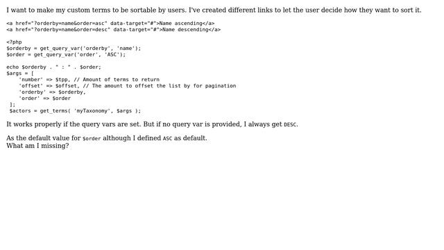 Wordpress: get_query_var returns wrong default value смотреть онлайн