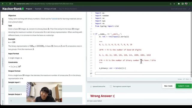 Python - Day 10 - Binary Numbers - 30 Days of Code смотреть онлайн
