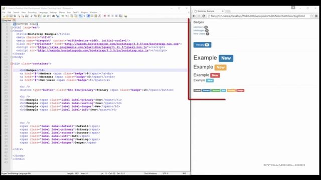 Glyph-icons and Badges and Labels || Bootstrap смотреть онлайн