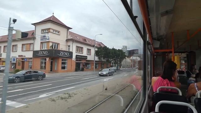 Utazás Kassán az 509-es pályaszámú ČKD Tatra KT8D5R.N2 villamossal az R1-es vonal városi szakaszán смотреть онлайн