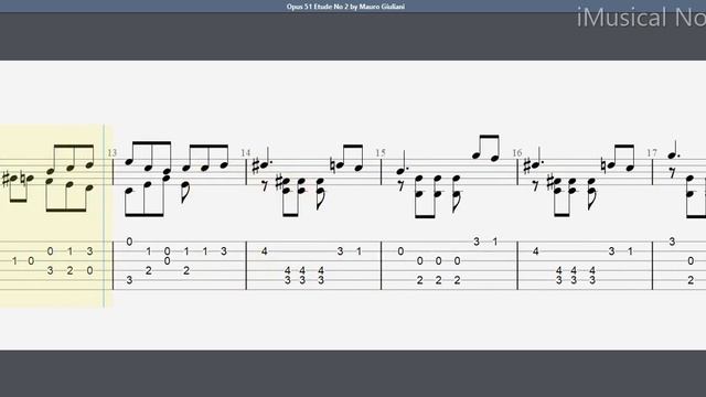 Guitar TAB - Mauro Giuliani : Opus 51 No 2 (Study) | Tutorial Sheet Lesson #iMn смотреть онлайн