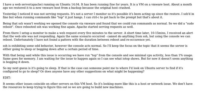 Unix & Linux: Ubuntu server 14.04 possibly going to sleep? смотреть онлайн