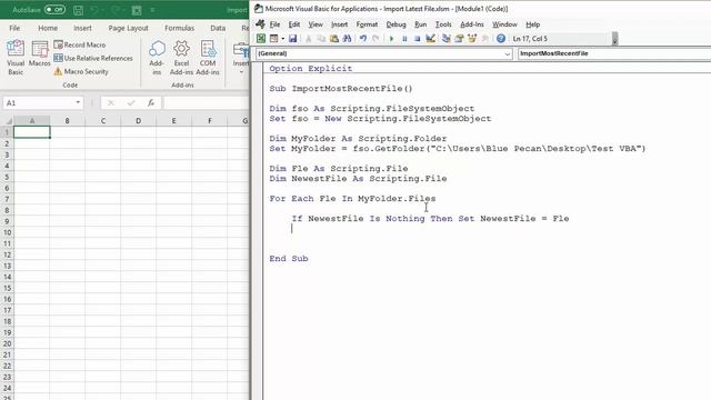 Excel VBA To Open & Import Last Created/ Most Recent Workbook in Folder смотреть онлайн