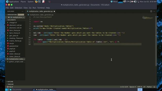Python Script: Generating Multiplication Tables смотреть онлайн