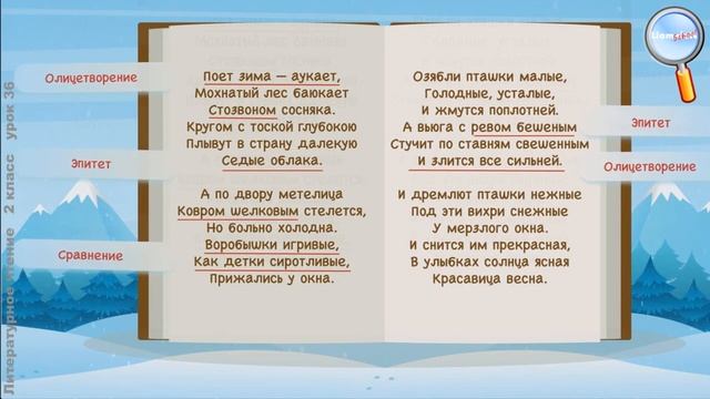 Литературное чтение 2 класс (Урок№36 - С. Есенин «Поет зима аукает», «Береза».) смотреть онлайн