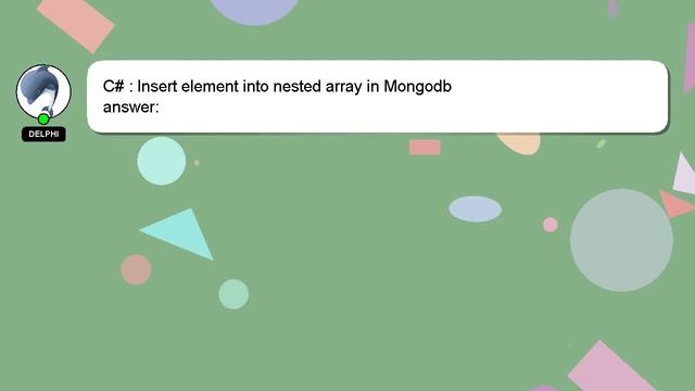 C# : Insert element into nested array in Mongodb смотреть онлайн