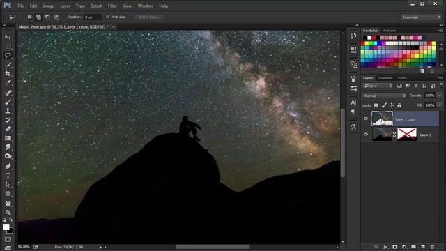 Fake Star Trail Photograpy Effect Photoshop Tutorial смотреть онлайн