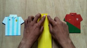 How to make football ?worldcup jersy using paper/Brazil, Portugal, Argentina jersey/origami craft..