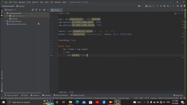 CAMERA RECORDER | NIRANJAN | LETS DO SOMETHING NEW | LDSN | #YOUNGCODER | KRISHNAGIRI | PYTHON | CV смотреть онлайн