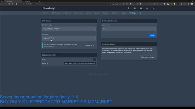 Pterodactyl 1.X - Server importer addon preview смотреть онлайн