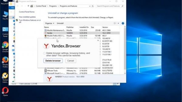 How to Uninstall Yandex Browser on Windows 10?