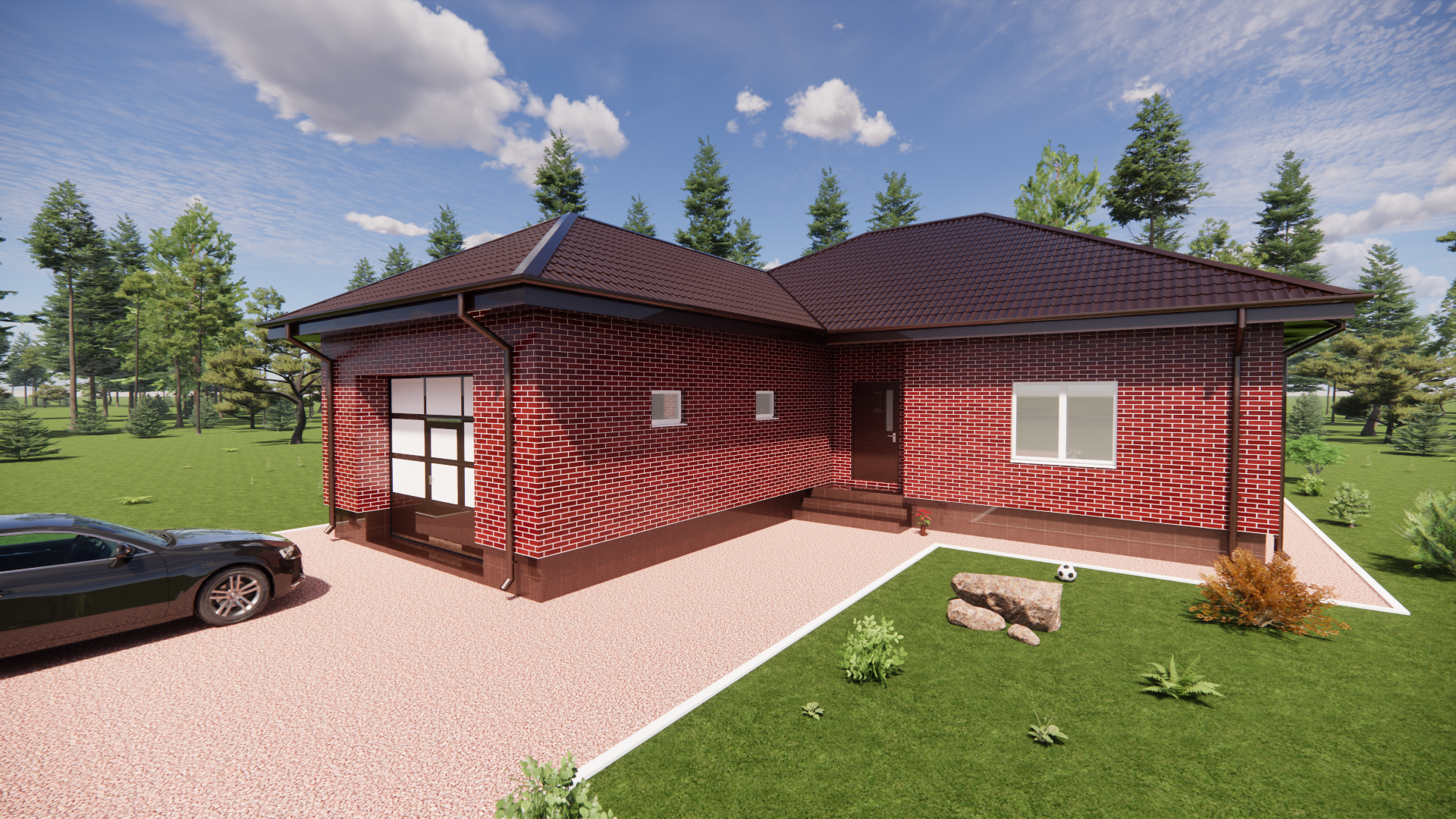 Проект одноэтажного дома с гаражом S=143 м/кв
#проектыдомов смотреть онлайн