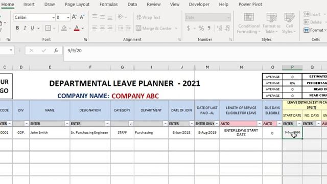 EMPLOYEE ANNUAL LEAVE/VACATION PLANNER/TRACKING WITH GANTT CHART IN EXCEL [FREE EXCEL TEMPLATE] смотреть онлайн