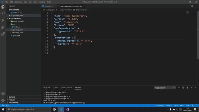 Criando um projeto Node.js com Typescript смотреть онлайн