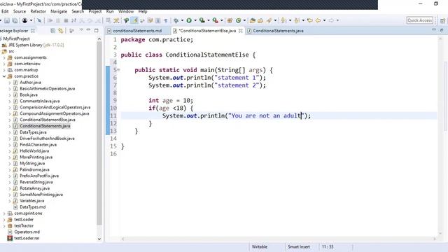 10.2 Conditional Statements if else | Learn java programming from beginning. смотреть онлайн