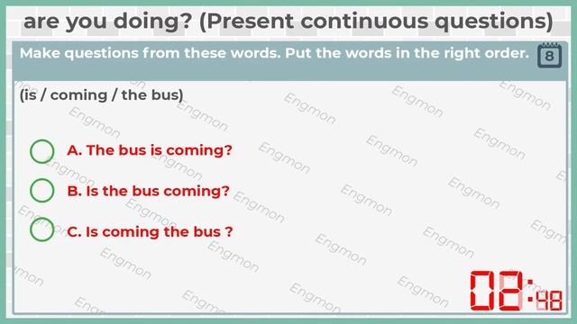 Unit 4 - are you doing - present continuous questions (Essential Grammar in Use video test) смотреть онлайн