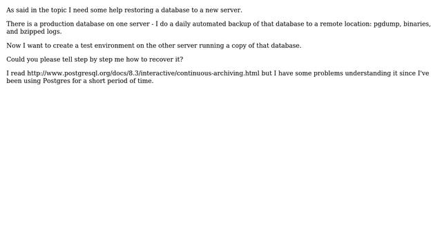 DevOps & SysAdmins: Need help recovering PostgreSql database to a new server смотреть онлайн