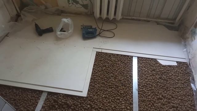 Сухая стяжка пола под плитку. смотреть онлайн