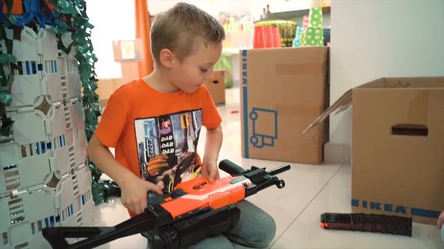 NERF Gun Game: The MYSTERY Box Of NERF Bro Vs Bro Challenge