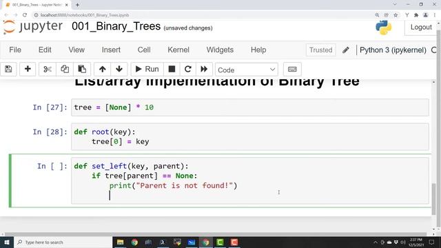 EP002 - Python Binary Tree - Array Representation of Trees смотреть онлайн