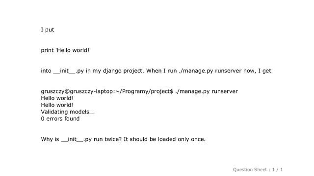 Django : why is __init__ module in django project loaded twice смотреть онлайн