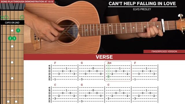 Can't Help Falling In Love Guitar Tutorial ?Elvis Presley Guitar Lesson |Fingerpicking Chords + TAB